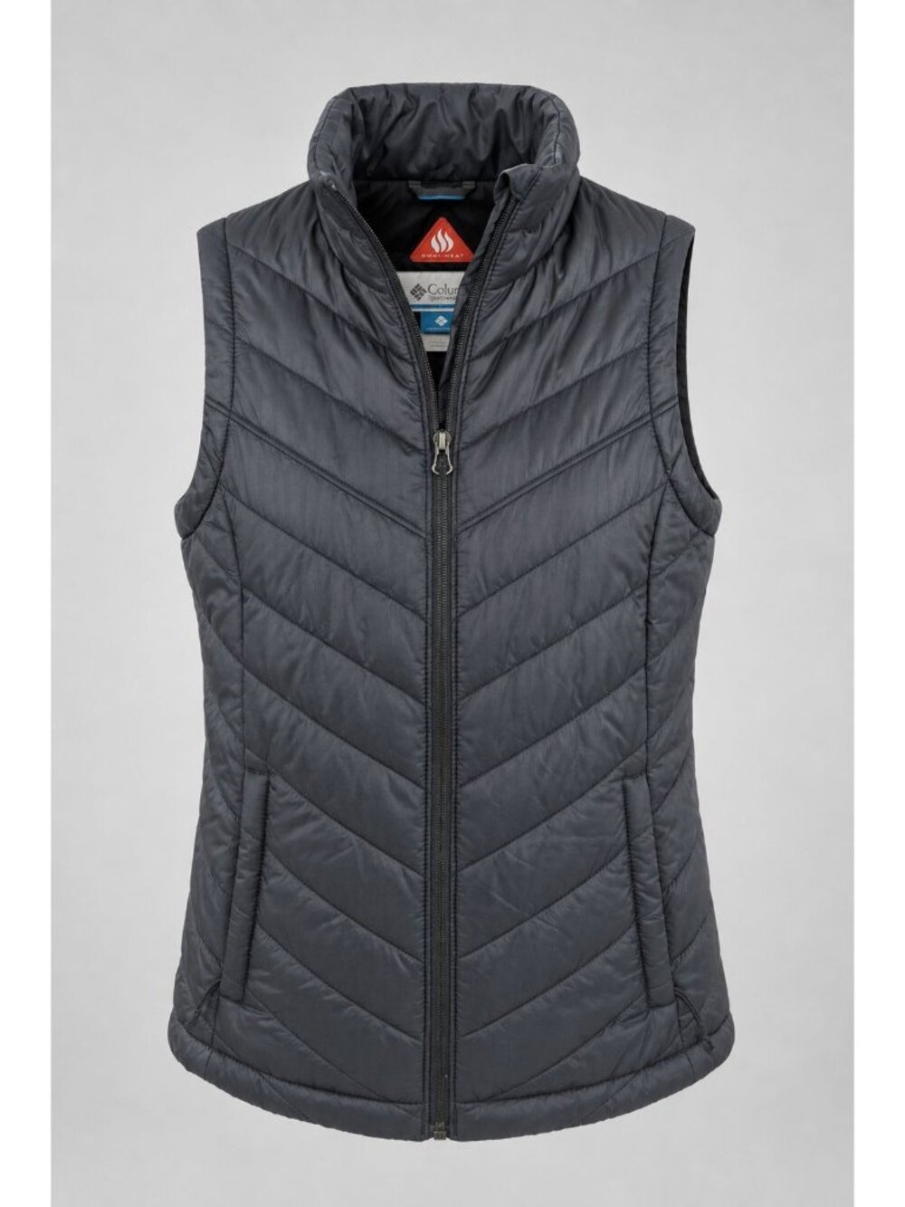 Columbia Womens XS Vest Black Omni-Heat Quilted Puffer Insulated Zip Pockets
